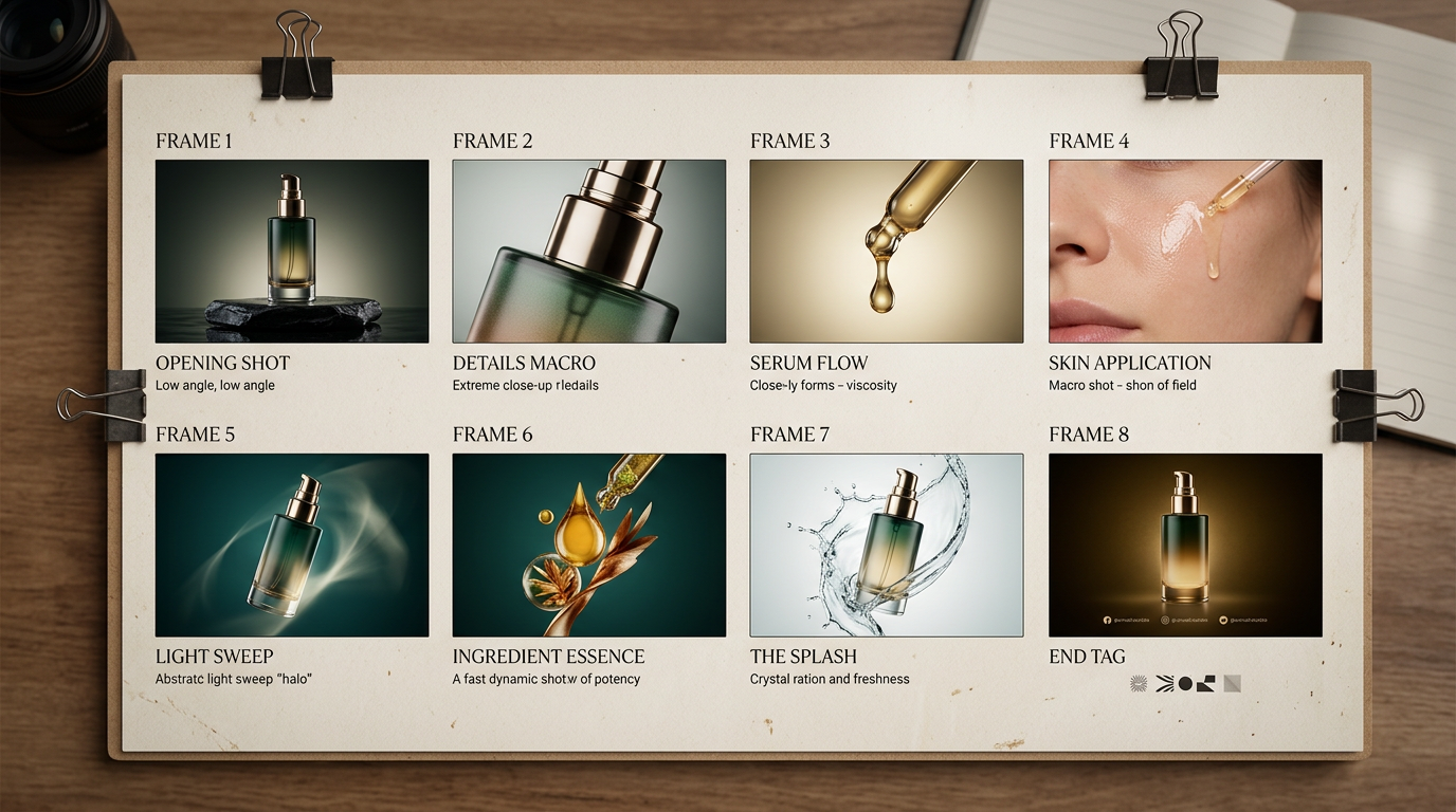 Premium product storyboard sheet